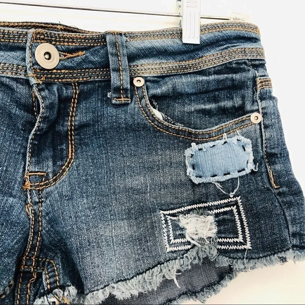 Set of TWO Size 7 Distressed Jean Shorts!!